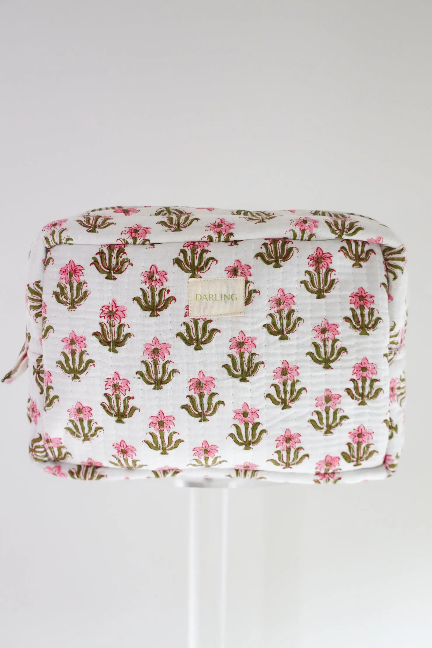 Quilted Cosmetic Bag - Pink Lily sold by Darling Loungewear product image thumbnail 4