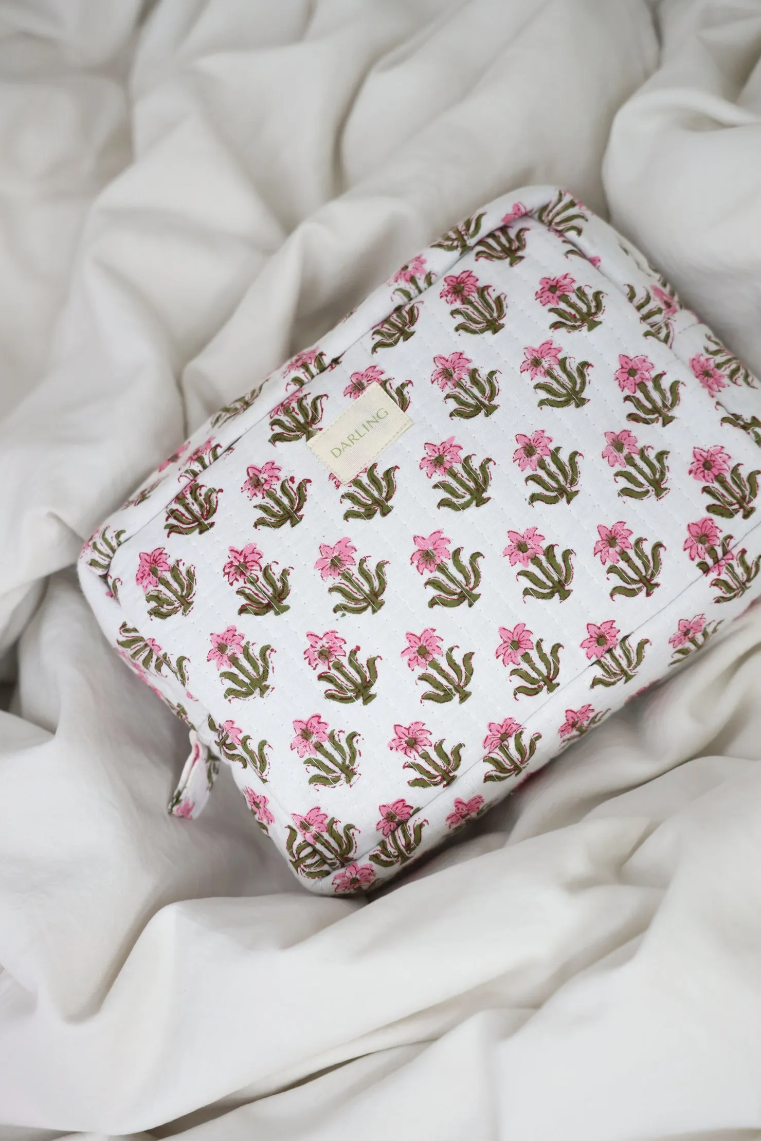 Quilted Cosmetic Bag - Pink Lily sold by Darling Loungewear product image thumbnail 5