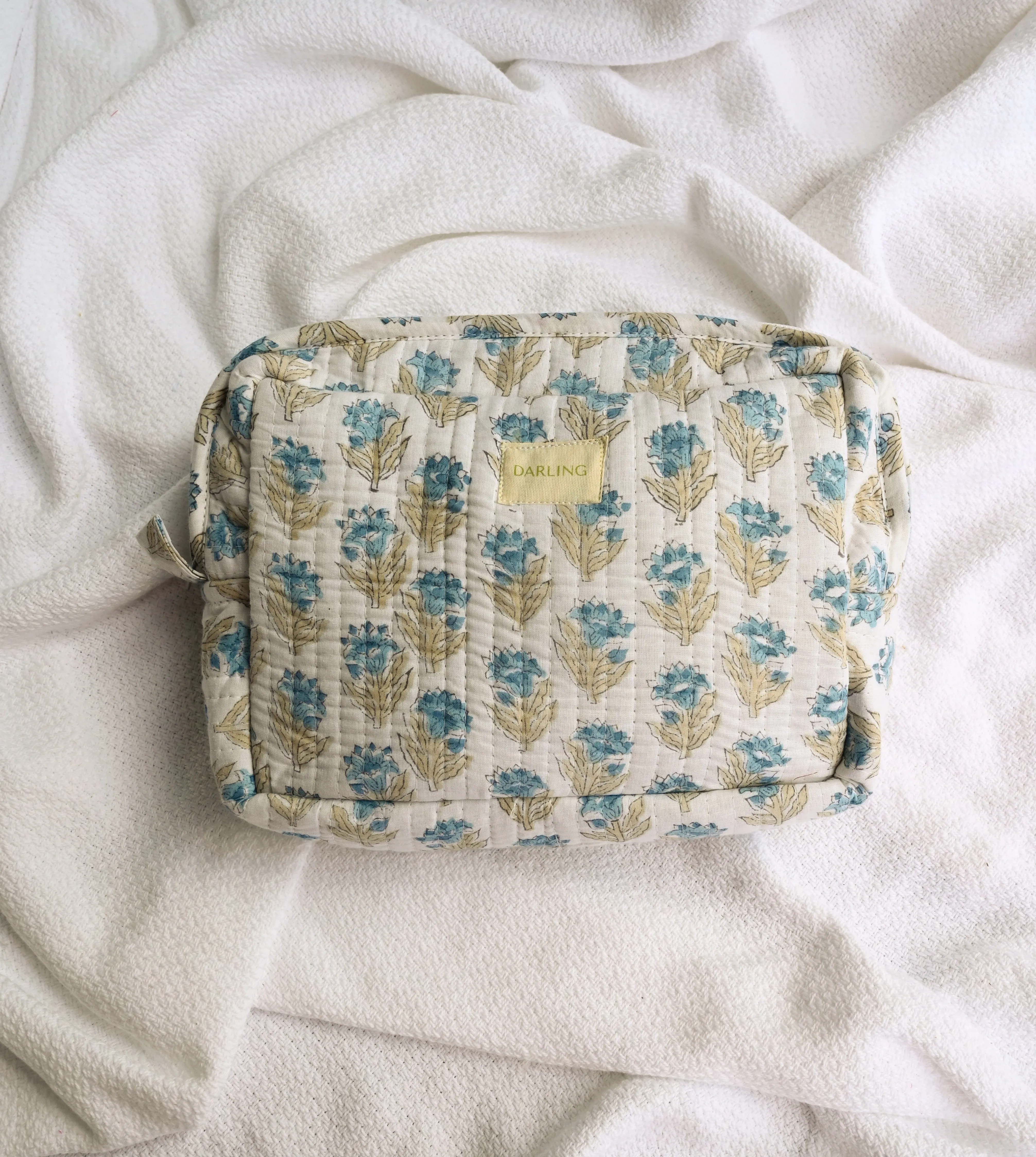 Quilted Cosmetic Bag - Blue Cornflower sold by Darling Loungewear product image thumbnail 3