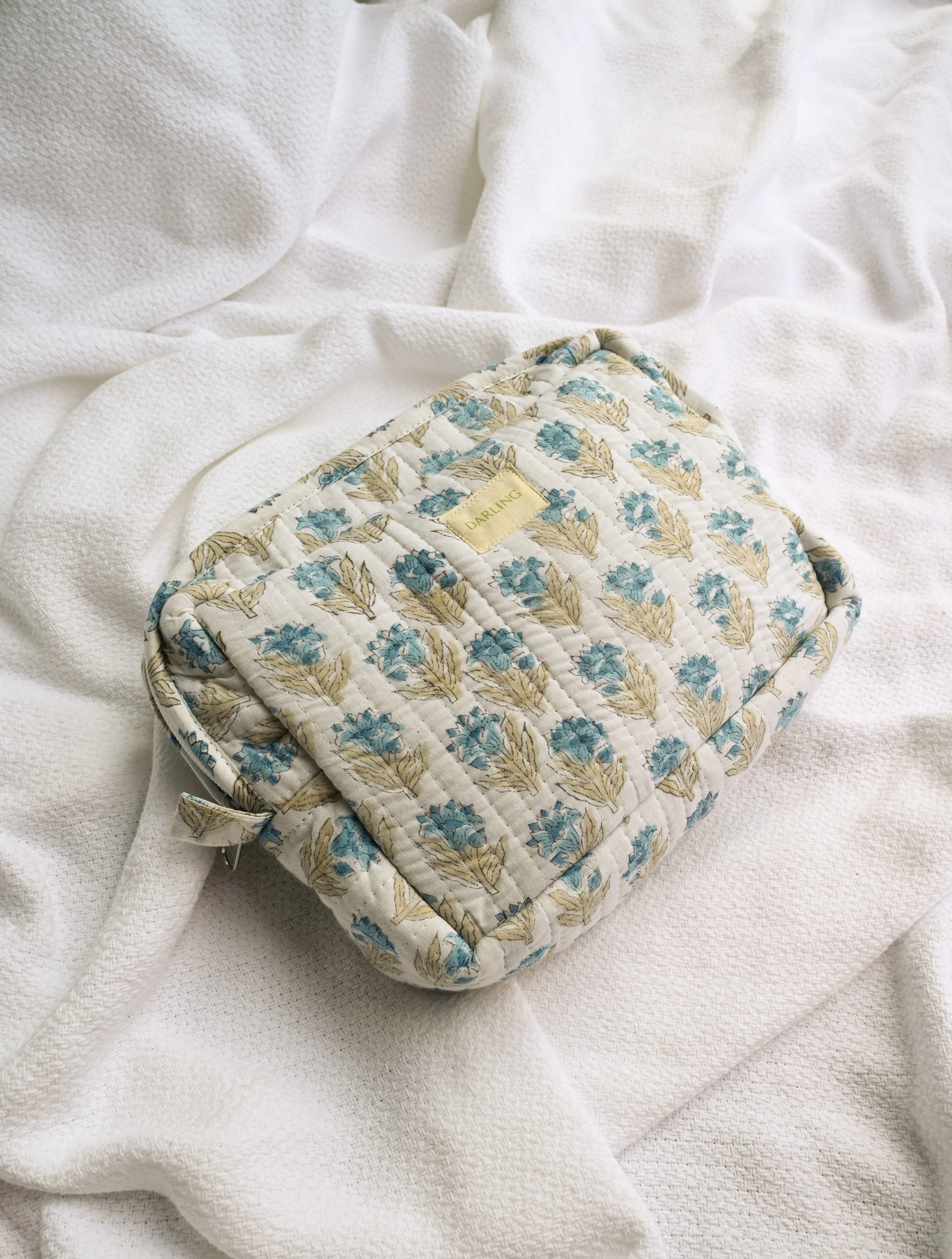 Quilted Cosmetic Bag - Blue Cornflower sold by Darling Loungewear product image thumbnail 4