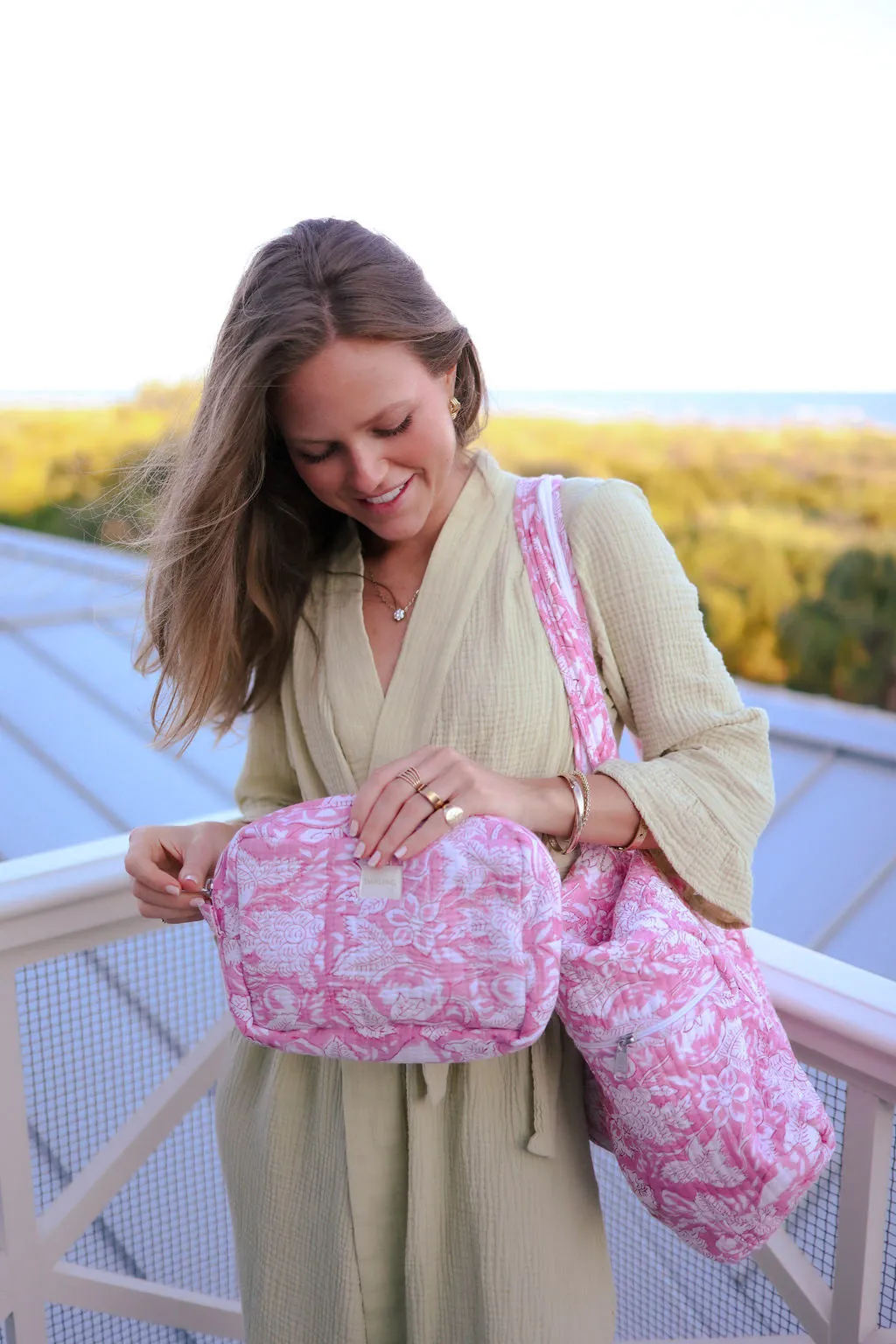 Quilted Cosmetic Bag - Pinky Promise sold by Darling Loungewear product image thumbnail 5