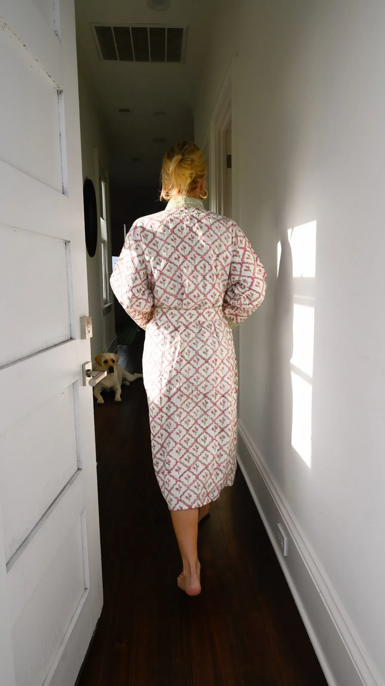 Waffle Bathrobe in Strawberry Lattice sold by Darling Loungewear product image thumbnail 4