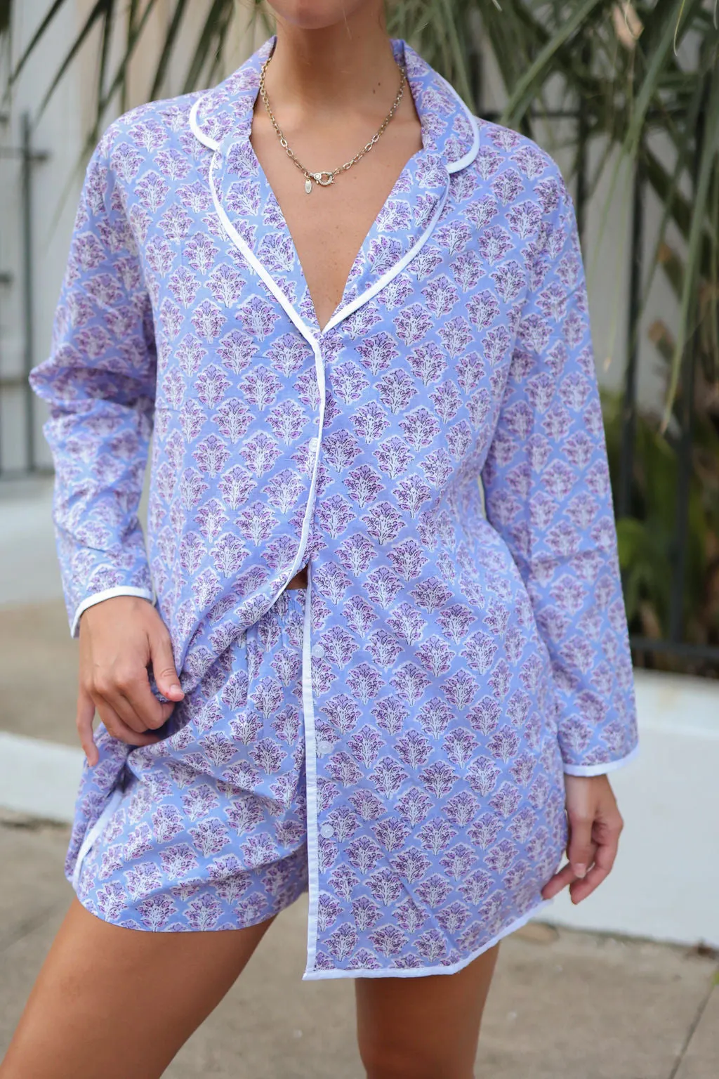 Nightshirt in Periwinkle Blossom sold by Darling Loungewear product image thumbnail 2
