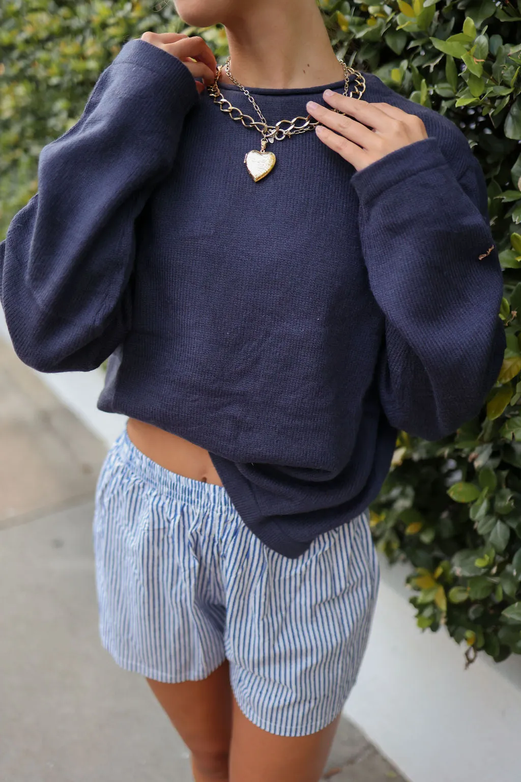 Boxer Shorts - Thin Navy and White Striped sold by Darling Loungewear product image thumbnail 2