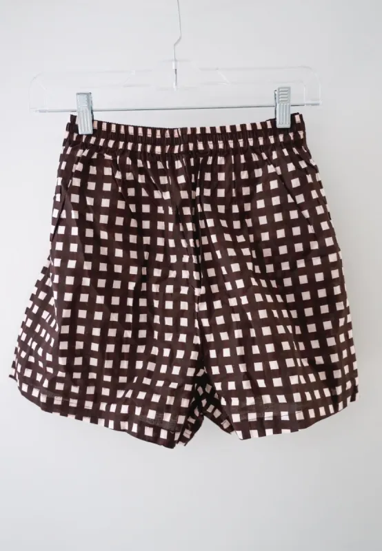 Boxer Shorts - Chocolate Check sold by Darling Loungewear