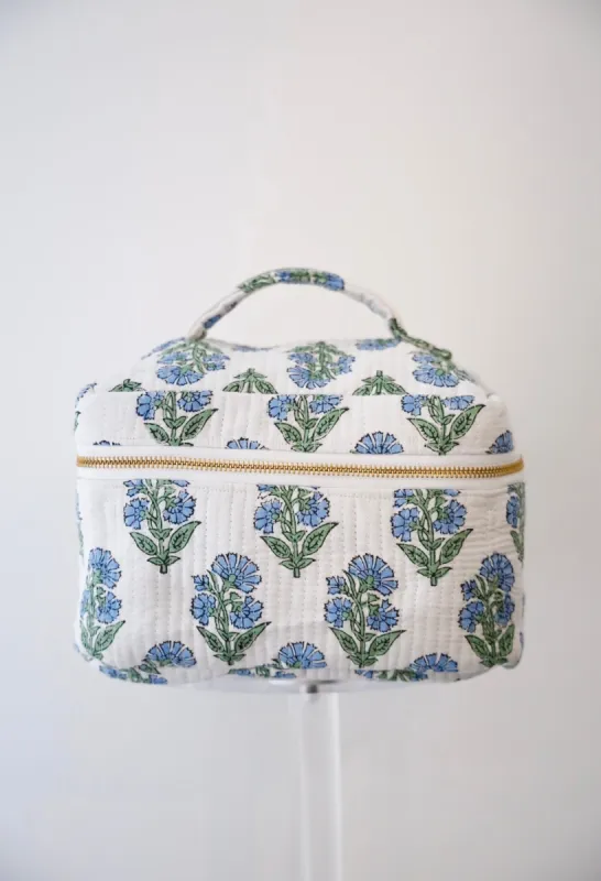 Quilted Cosmetic Train Case - English Garden sold by Darling Loungewear