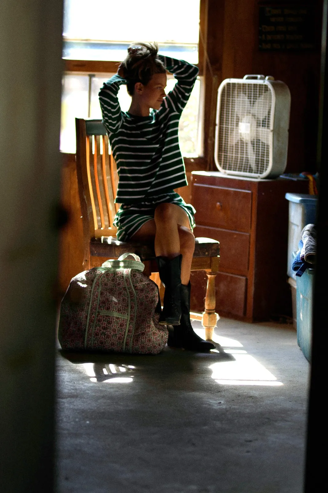 Perfect Pima PJ Set - Green and White Stripe sold by Darling Loungewear product image thumbnail 4