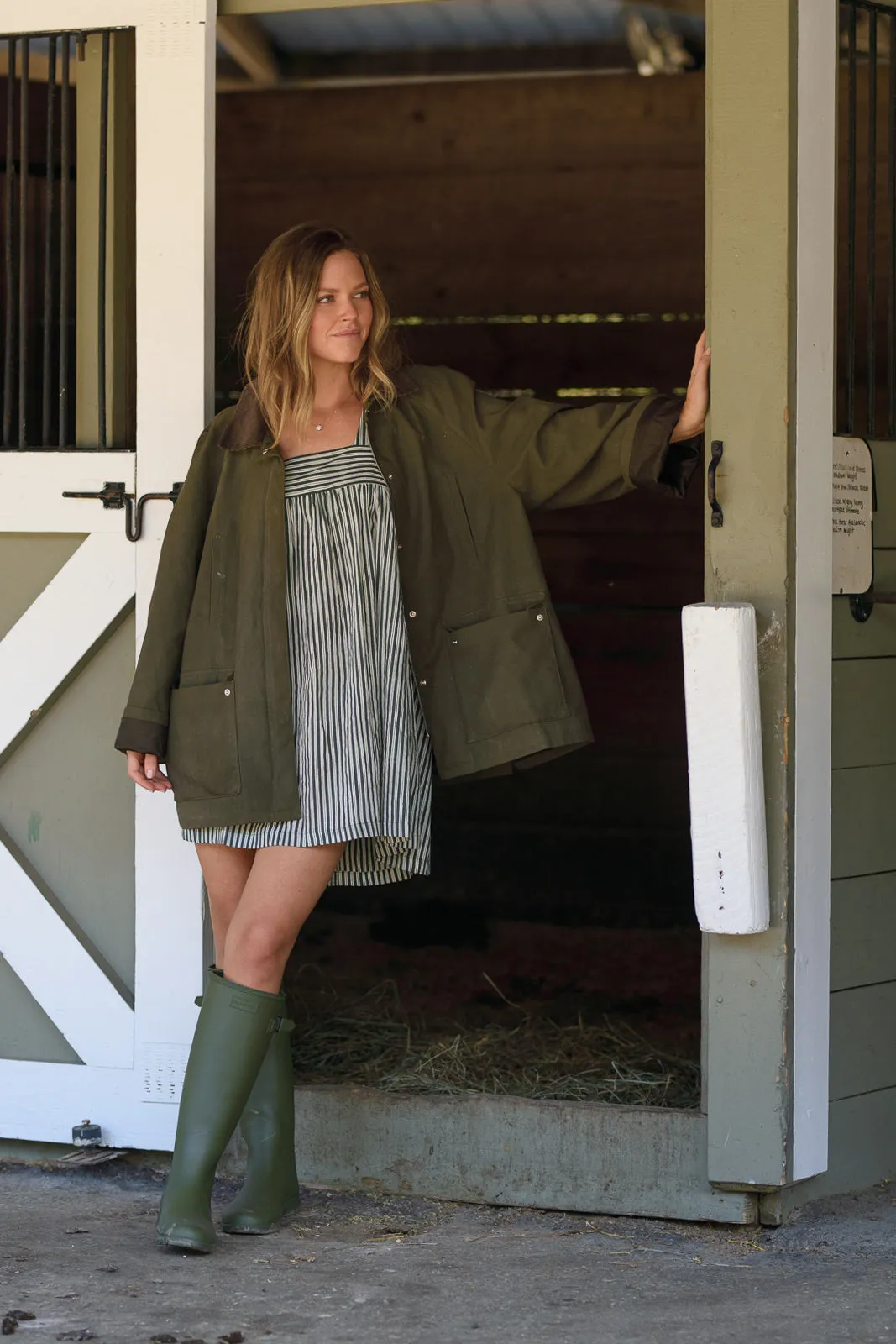 Tie Sleep Dress - Juniper Green Stripe sold by Darling Loungewear product image thumbnail 3