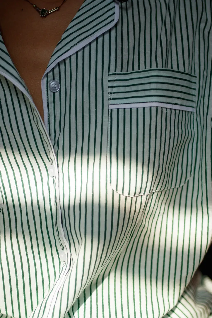 Cozy Pajama Set - Evergreen Stripe sold by Darling Loungewear product image thumbnail 3