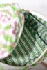 Quilted Cosmetic Train Case - Pink and Green Lattice sold by Darling Loungewear