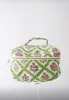 Quilted Cosmetic Train Case - Pink and Green Lattice sold by Darling Loungewear