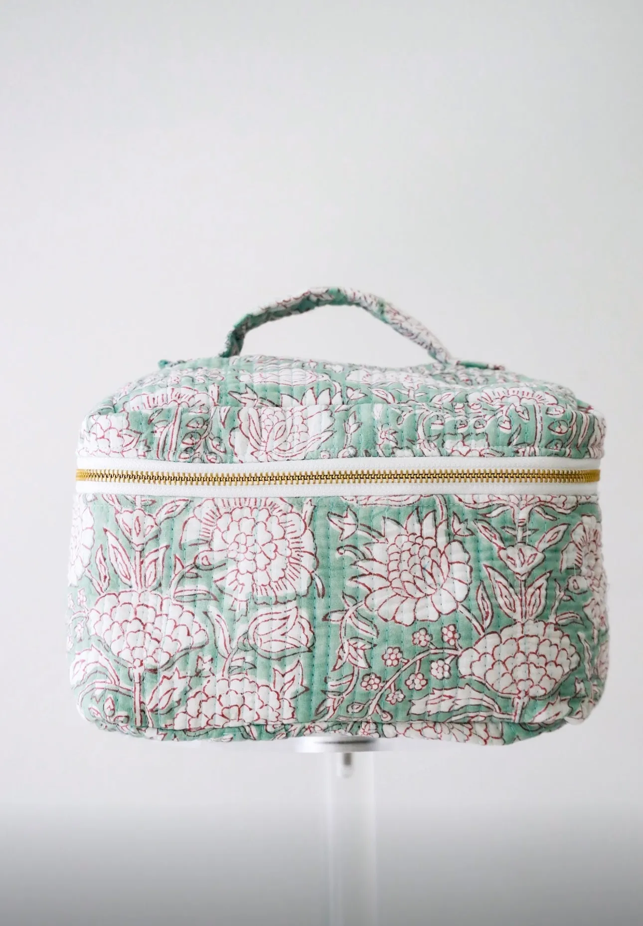 Quilted Cosmetic Train Case - Ocean Mist sold by Darling Loungewear