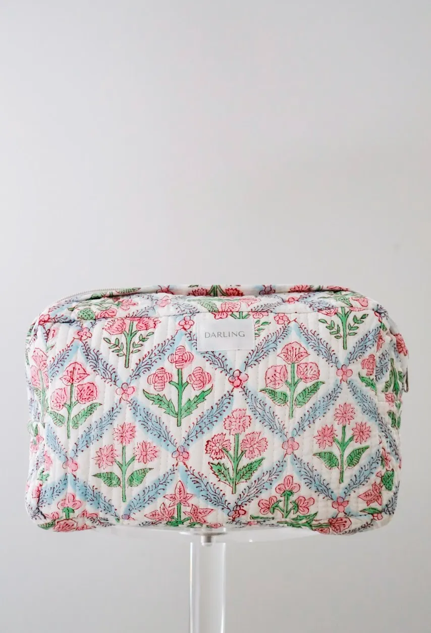 Quilted Cosmetic Bag - Sherbert sold by Darling Loungewear