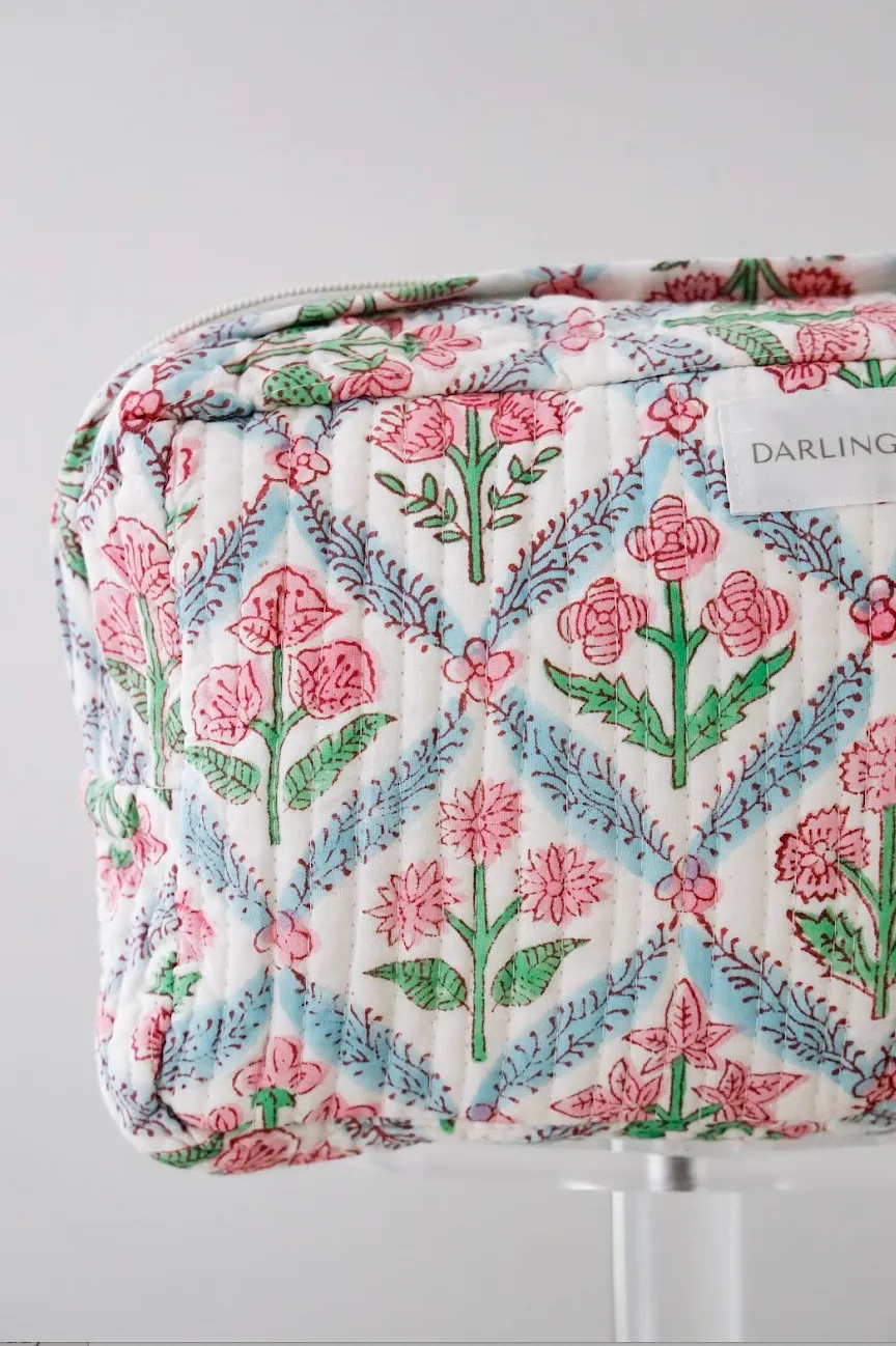 Quilted Cosmetic Bag - Sherbert sold by Darling Loungewear product image thumbnail 4