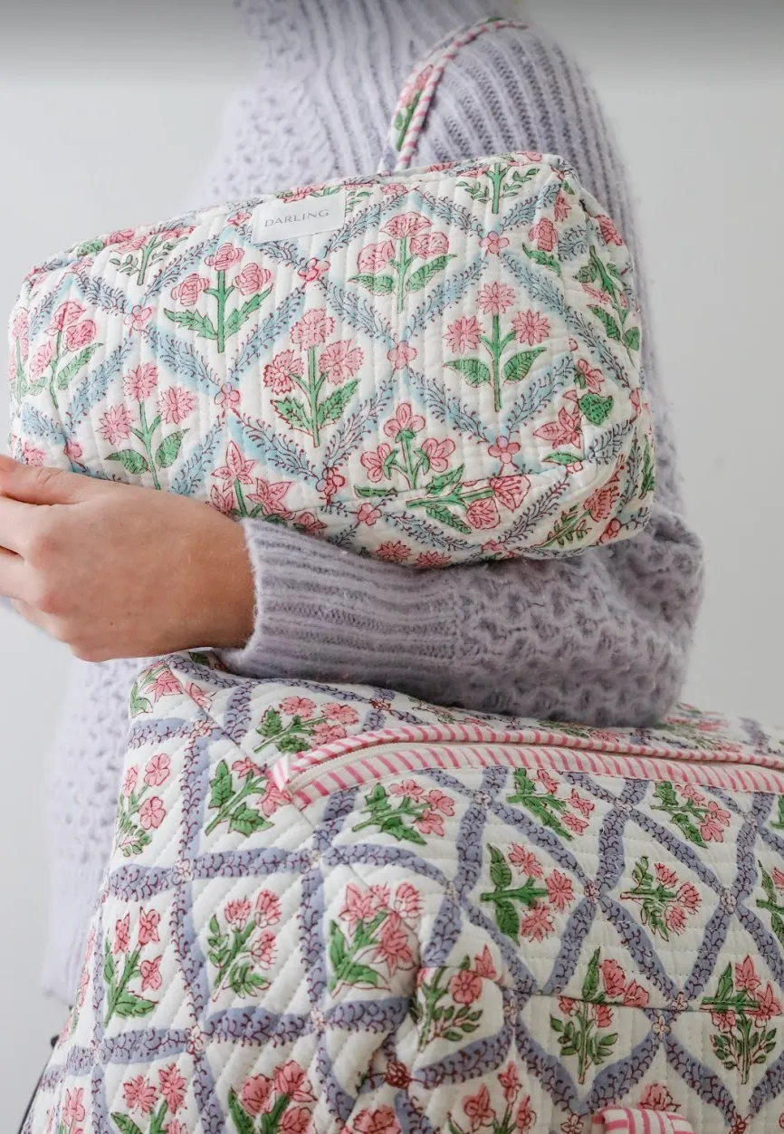 Quilted Cosmetic Bag - Sherbert sold by Darling Loungewear product image thumbnail 2