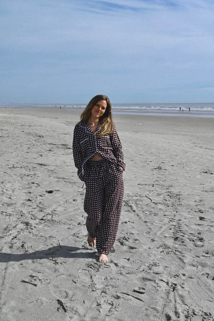 Cozy Pajama Set - Chocolate Check sold by Darling Loungewear product image thumbnail 3