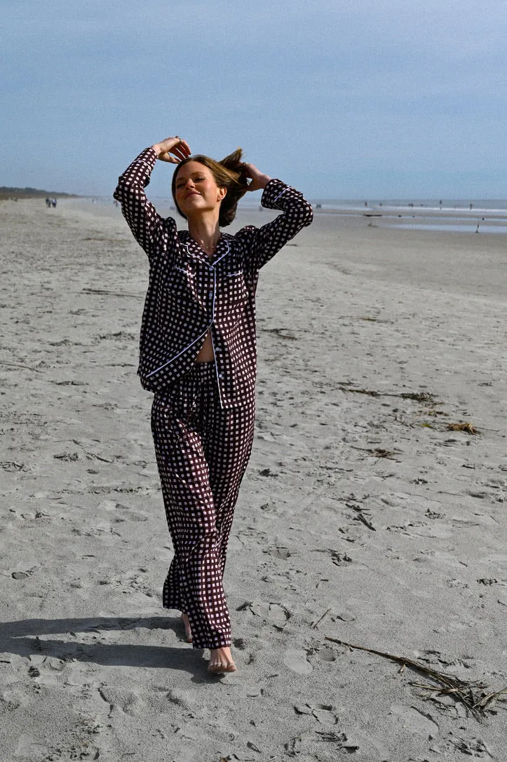 Cozy Pajama Set - Chocolate Check sold by Darling Loungewear product image thumbnail 2