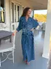 Plush Bathrobe in Blue Stripe sold by Darling Loungewear
