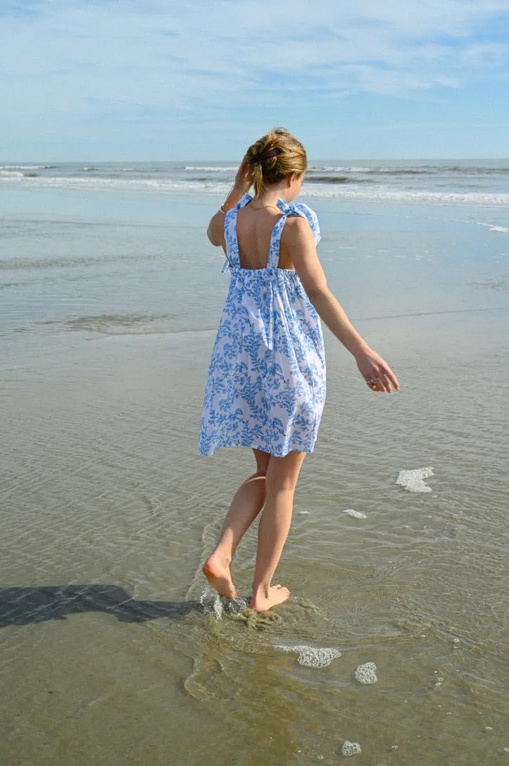 Tie Sleep Dress - Blue Whispering Vine sold by Darling Loungewear product image thumbnail 5