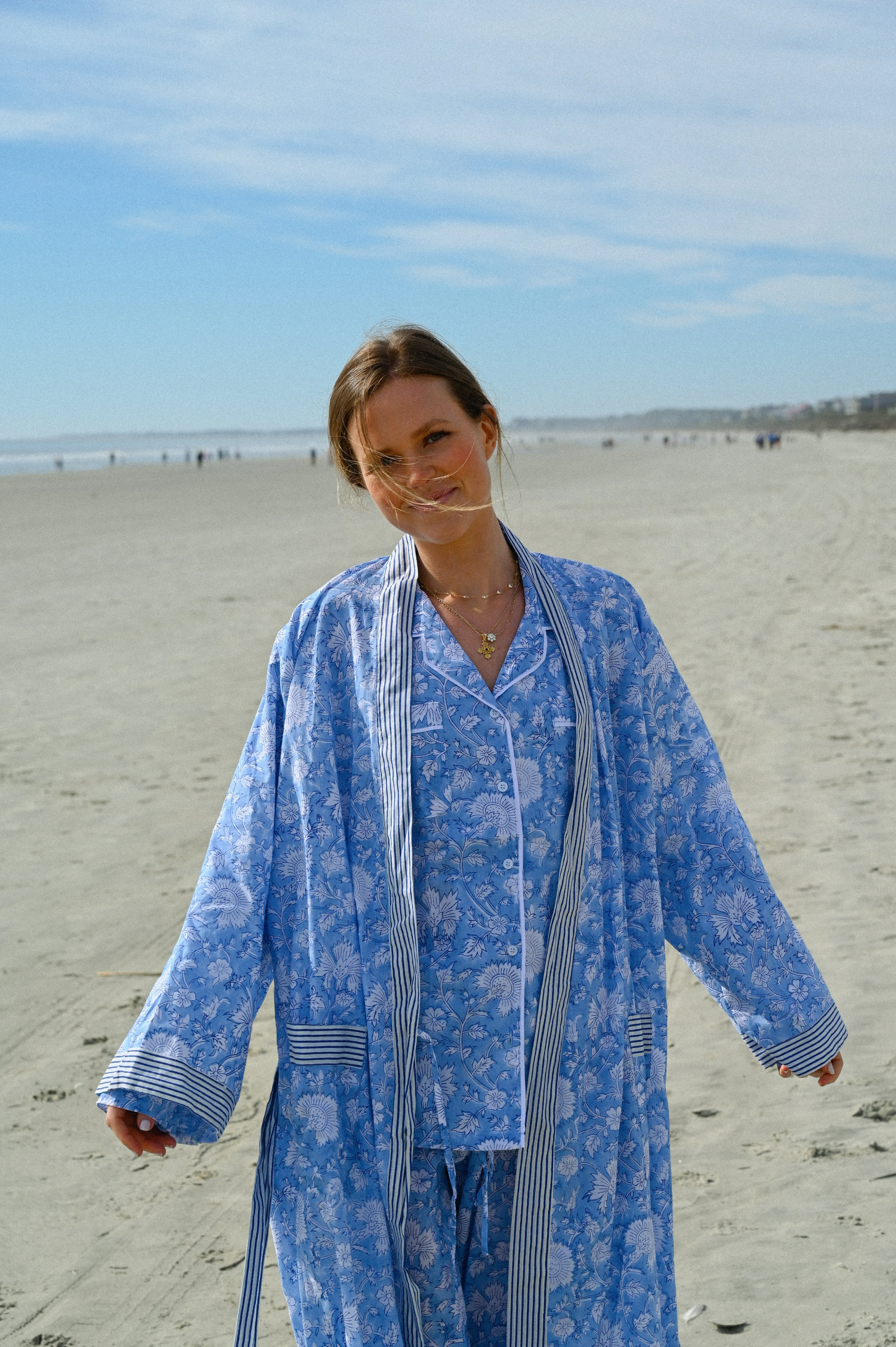 Bathrobe in Blue Morning Sky - Long sold by Darling Loungewear product image thumbnail 5