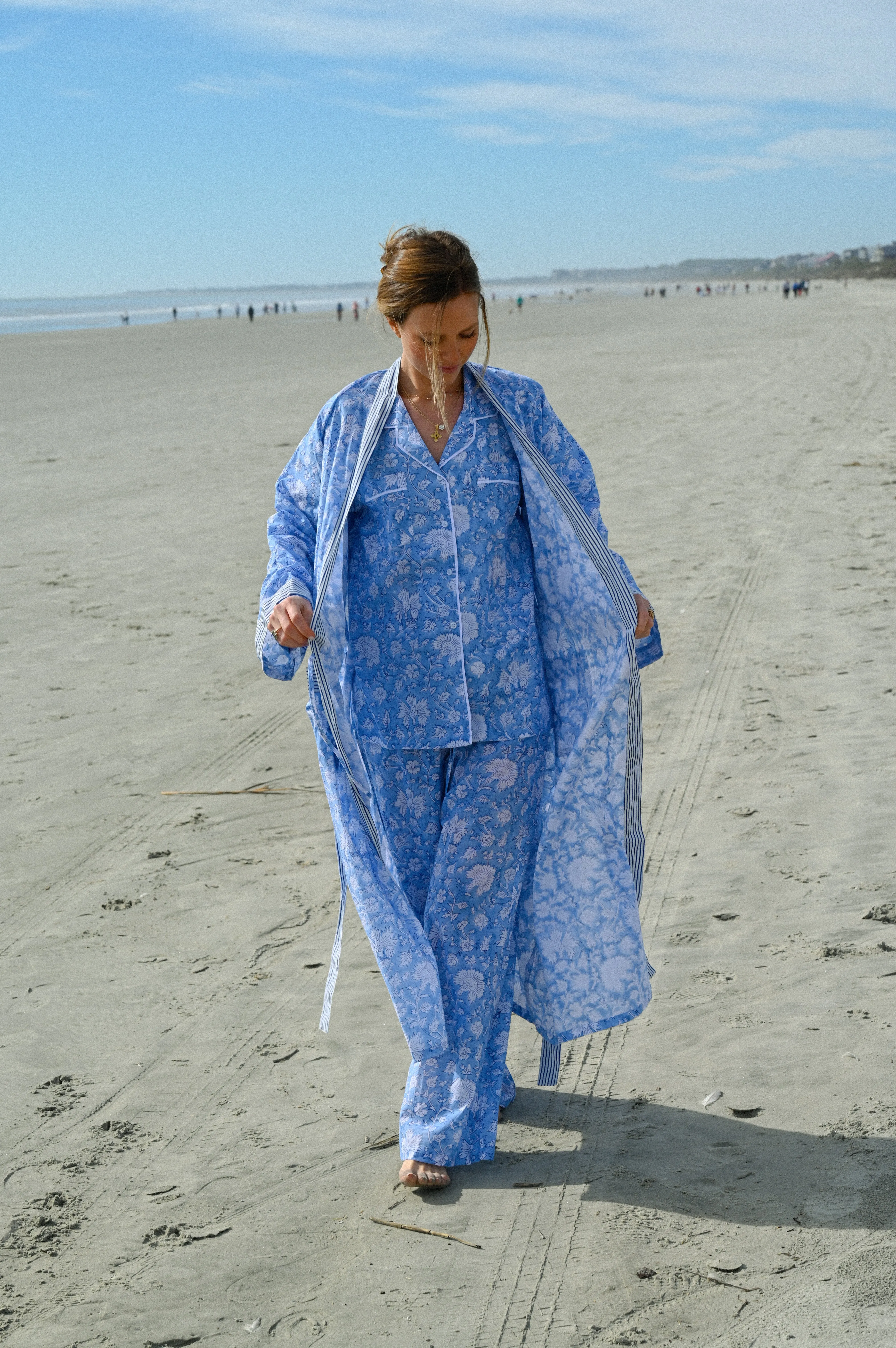 Bathrobe in Blue Morning Sky - Long sold by Darling Loungewear product image thumbnail 3