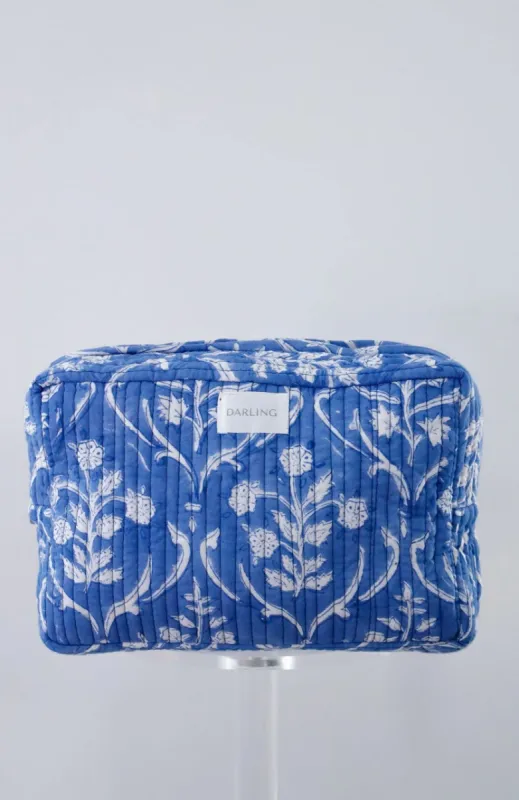 Quilted Cosmetic Bag - Deep Sea Blue sold by Darling Loungewear