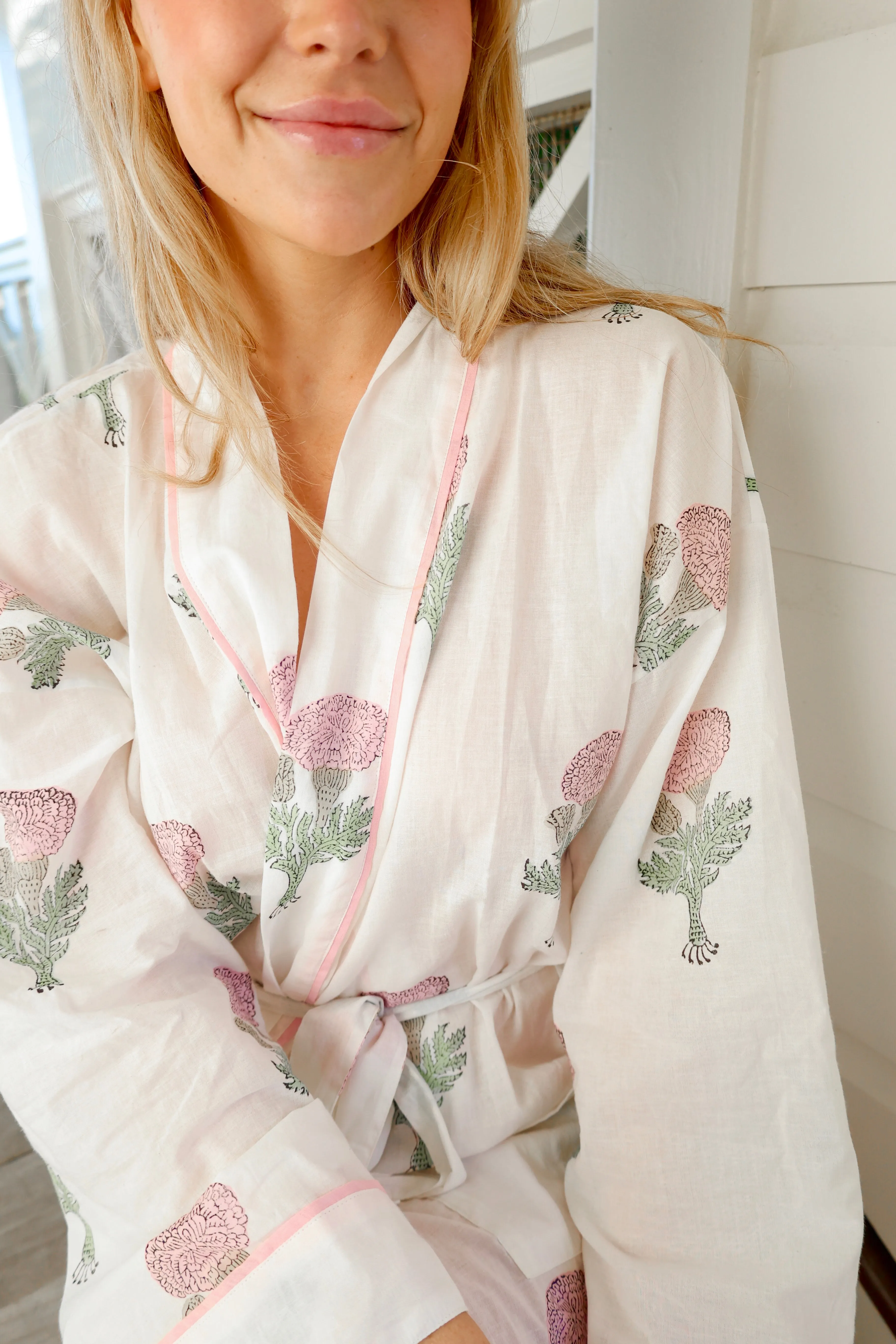 Bathrobe in Pink Marigold - Long sold by Darling Loungewear product image thumbnail 5