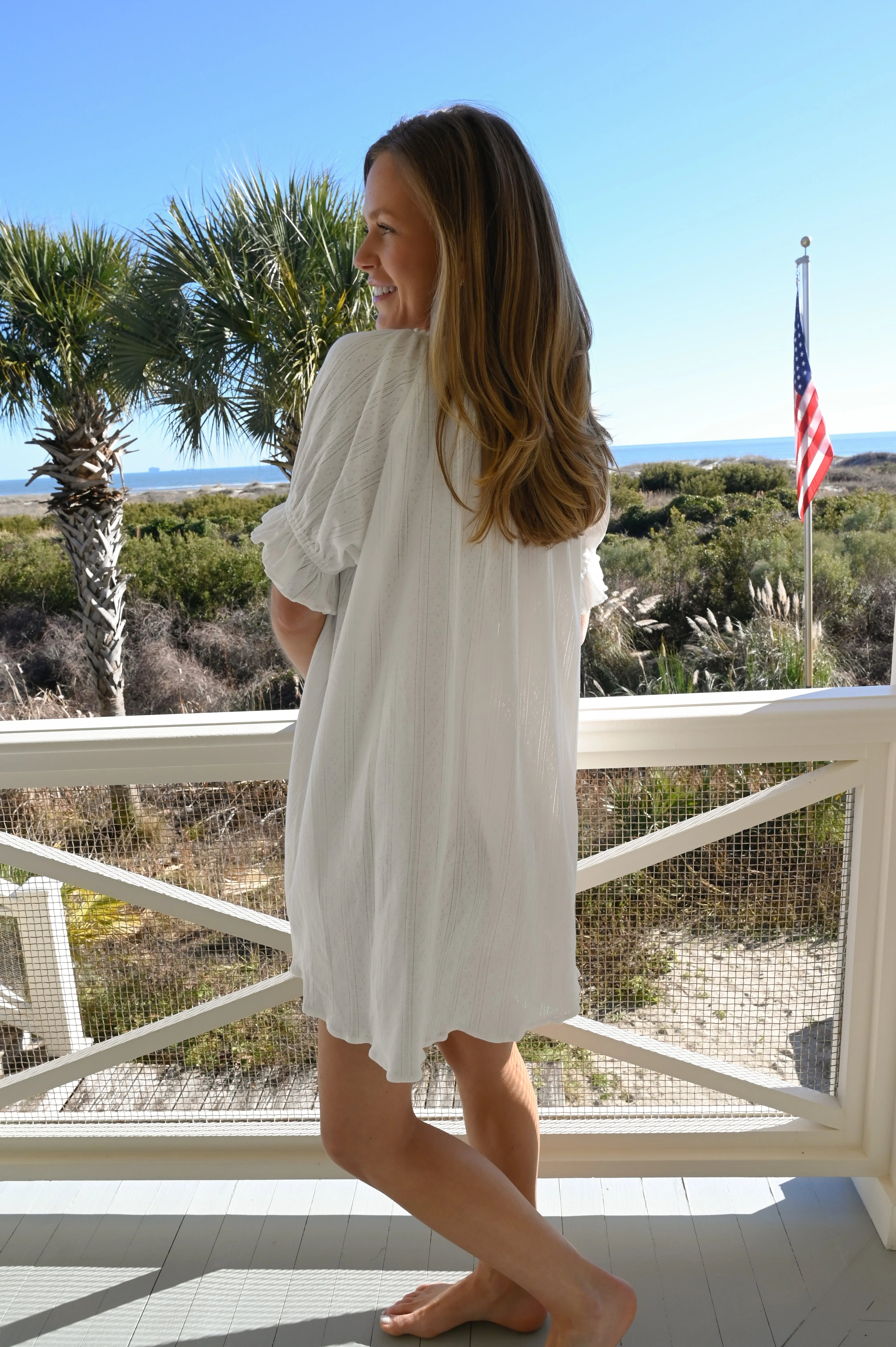 Mini Dress - White Pointelle sold by Darling Loungewear product image thumbnail 5