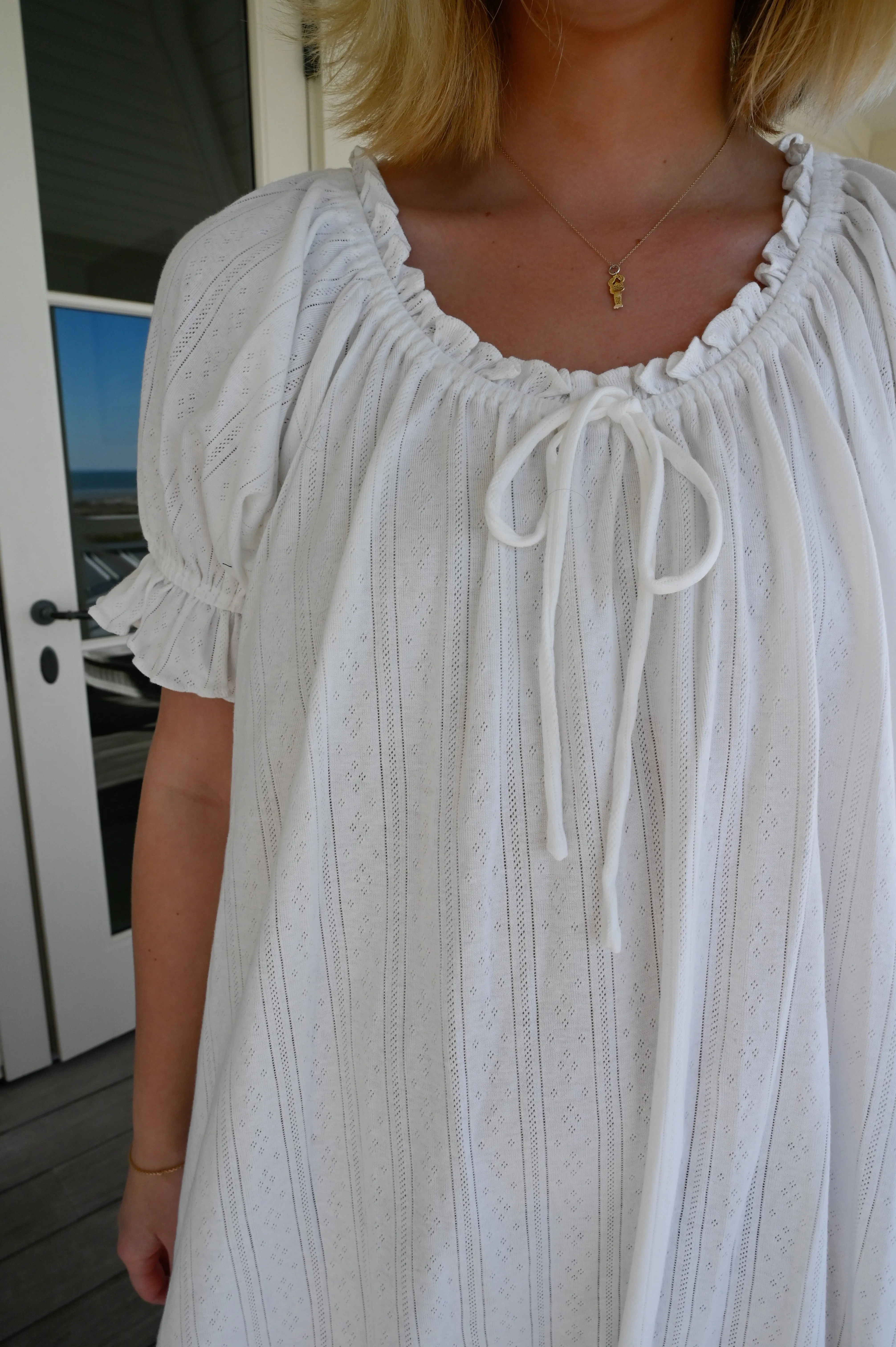 Mini Dress - White Pointelle sold by Darling Loungewear product image thumbnail 3