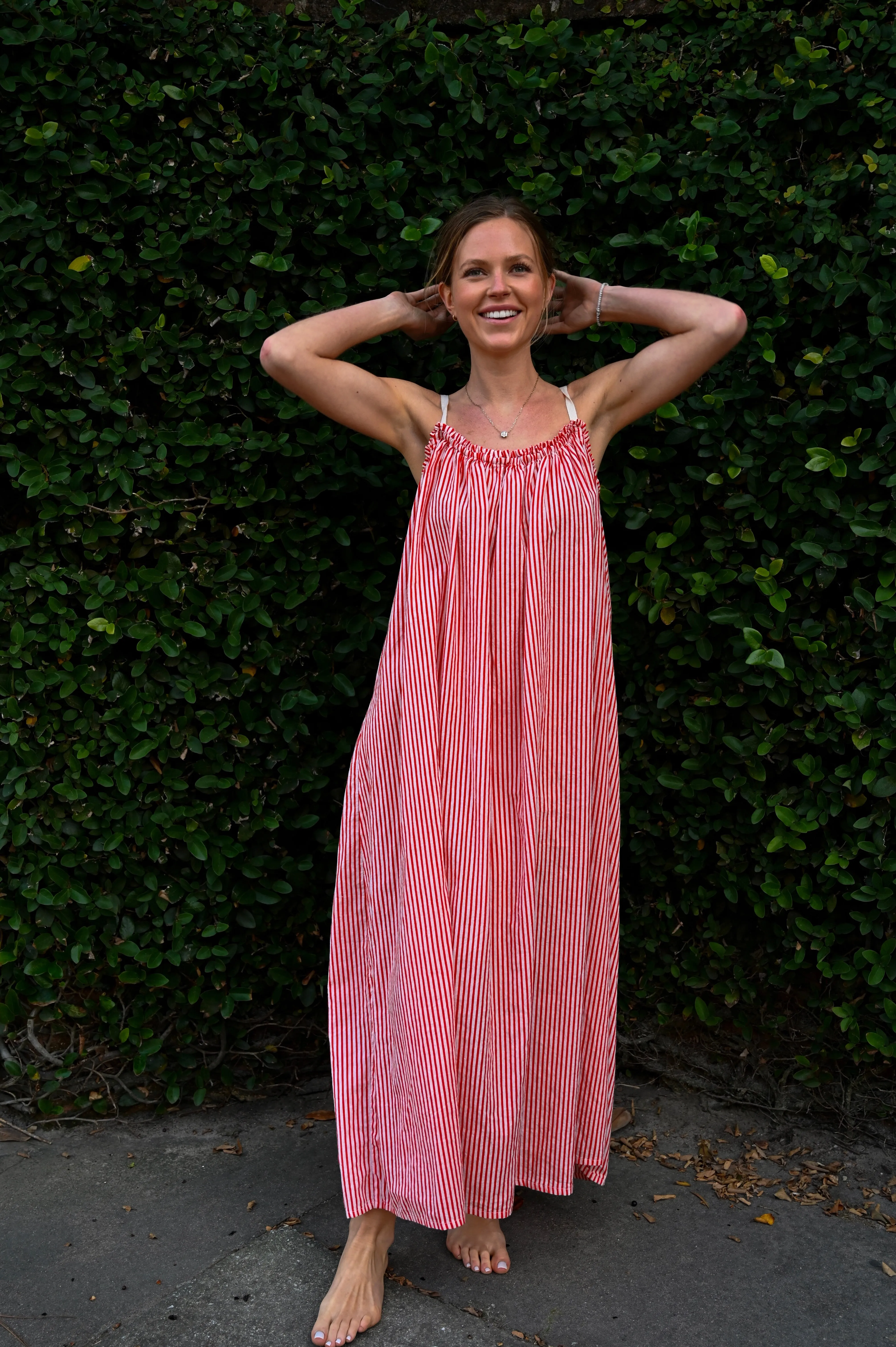 The One Size Dress - Red and White Stripe sold by Darling Loungewear product image thumbnail 3