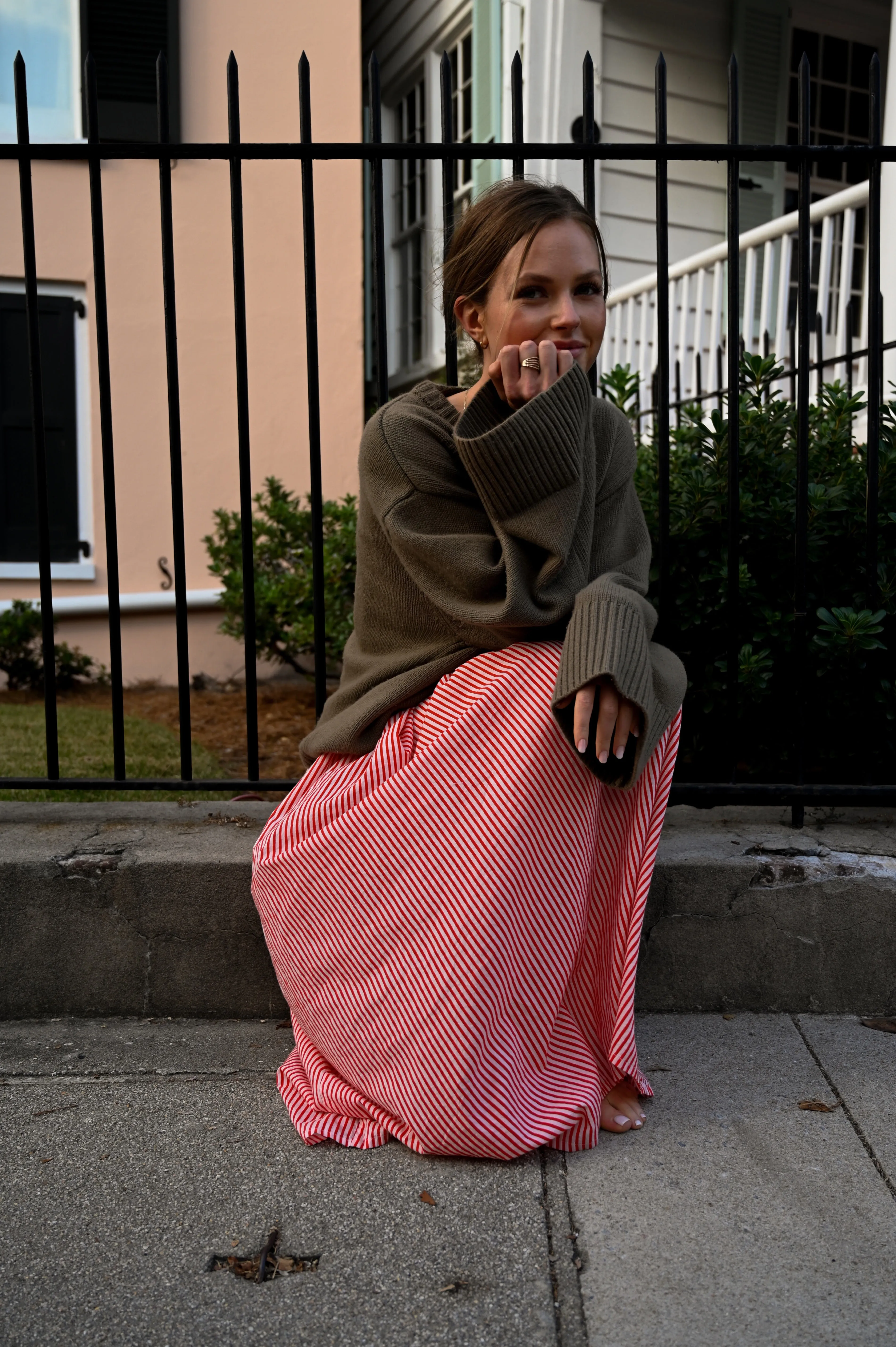The One Size Dress - Red and White Stripe sold by Darling Loungewear product image thumbnail 2