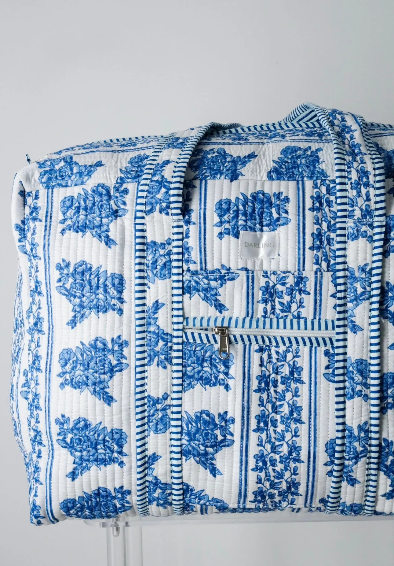 Weekender Bag in French Blue Floral sold by Darling Loungewear product image thumbnail 4