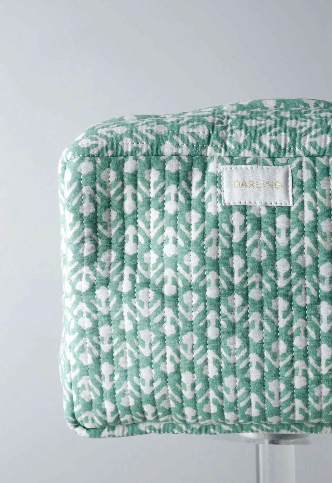 Quilted Cosmetic Bag - Turquoise Tulip sold by Darling Loungewear product image thumbnail 4