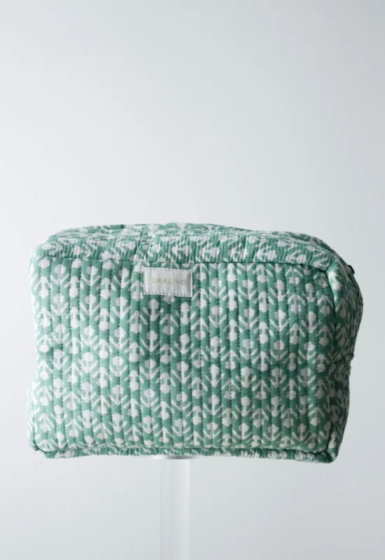 Quilted Cosmetic Bag - Turquoise Tulip sold by Darling Loungewear