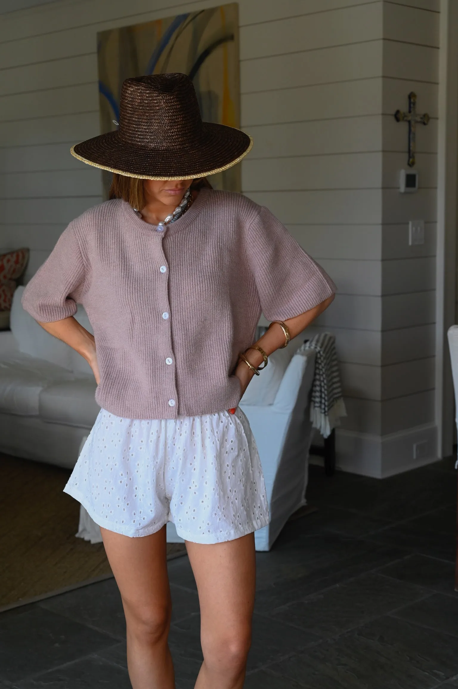 Boxer Shorts - White Eyelet sold by Darling Loungewear product image thumbnail 4