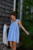 Tie Sleep Dress - Light Blue Stripe sold by Darling Loungewear