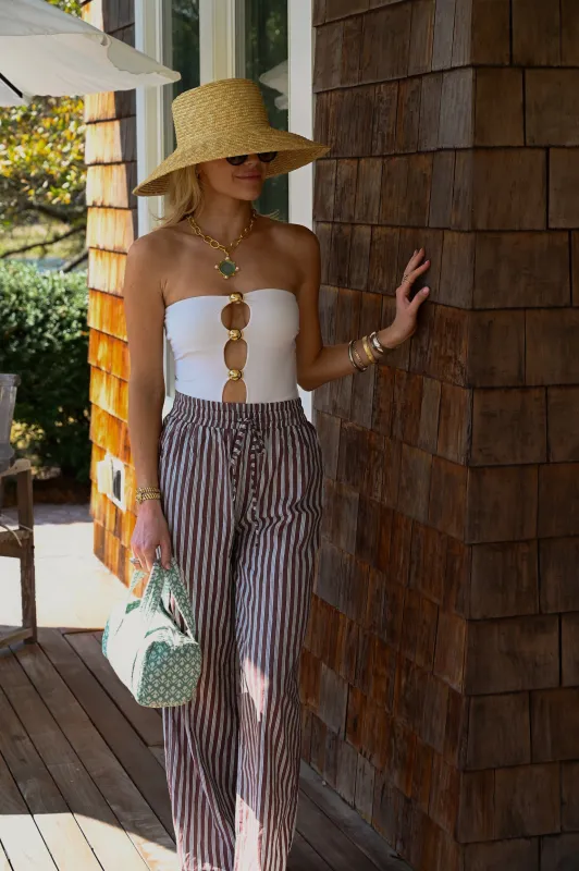 Lounge Pants - Mocha Stripe sold by Darling Loungewear