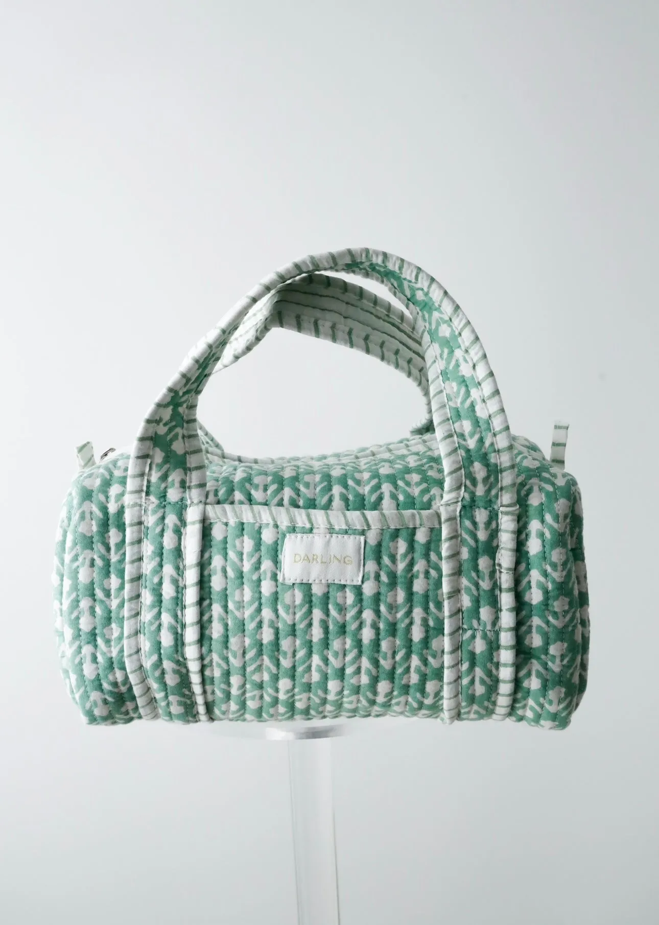 Quilted Handled Cosmetic Bag - Turquoise Tulip sold by Darling Loungewear product image thumbnail 5