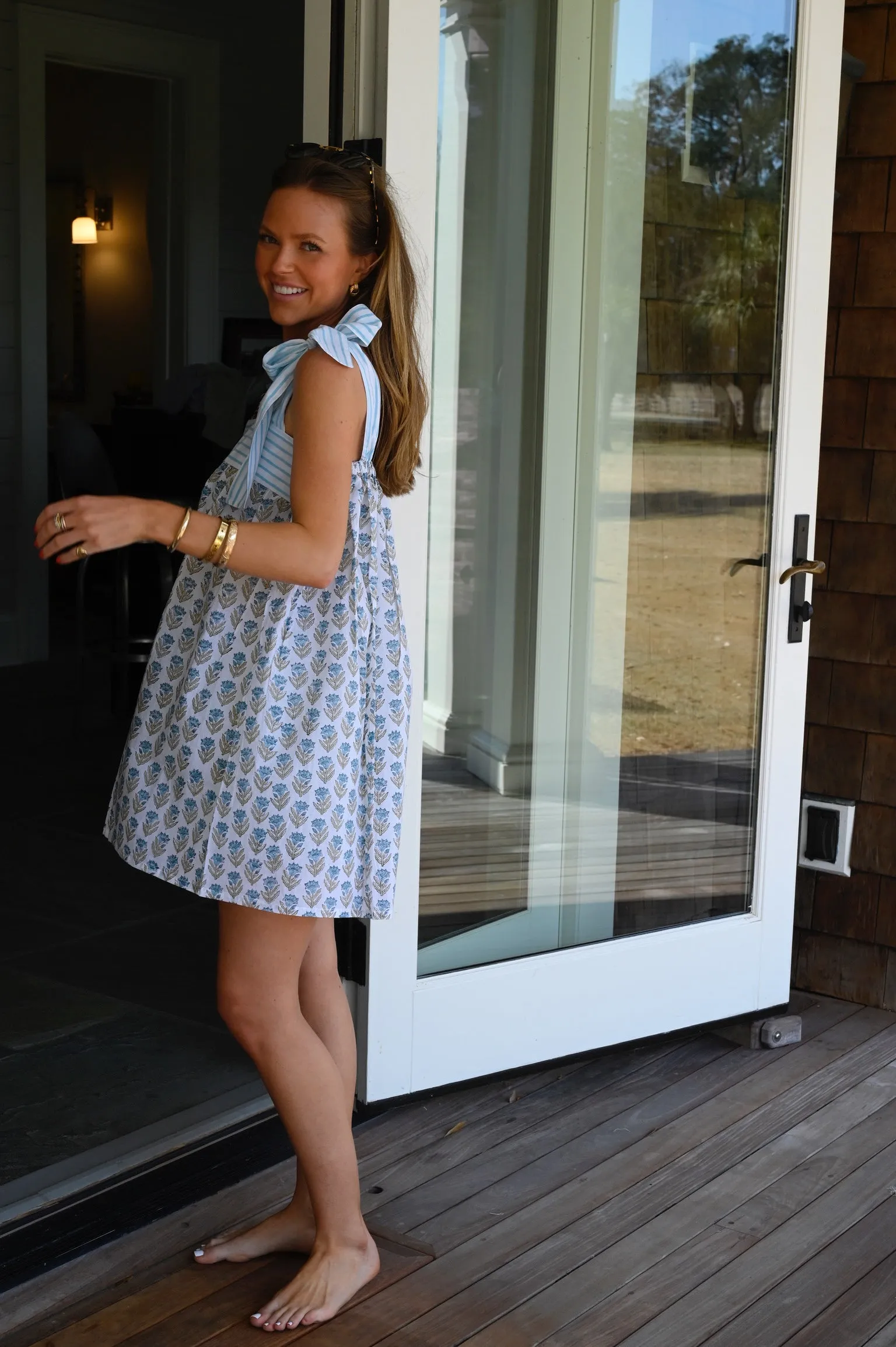 Tie Sleep Dress - Blue Cornflower sold by Darling Loungewear product image thumbnail 5