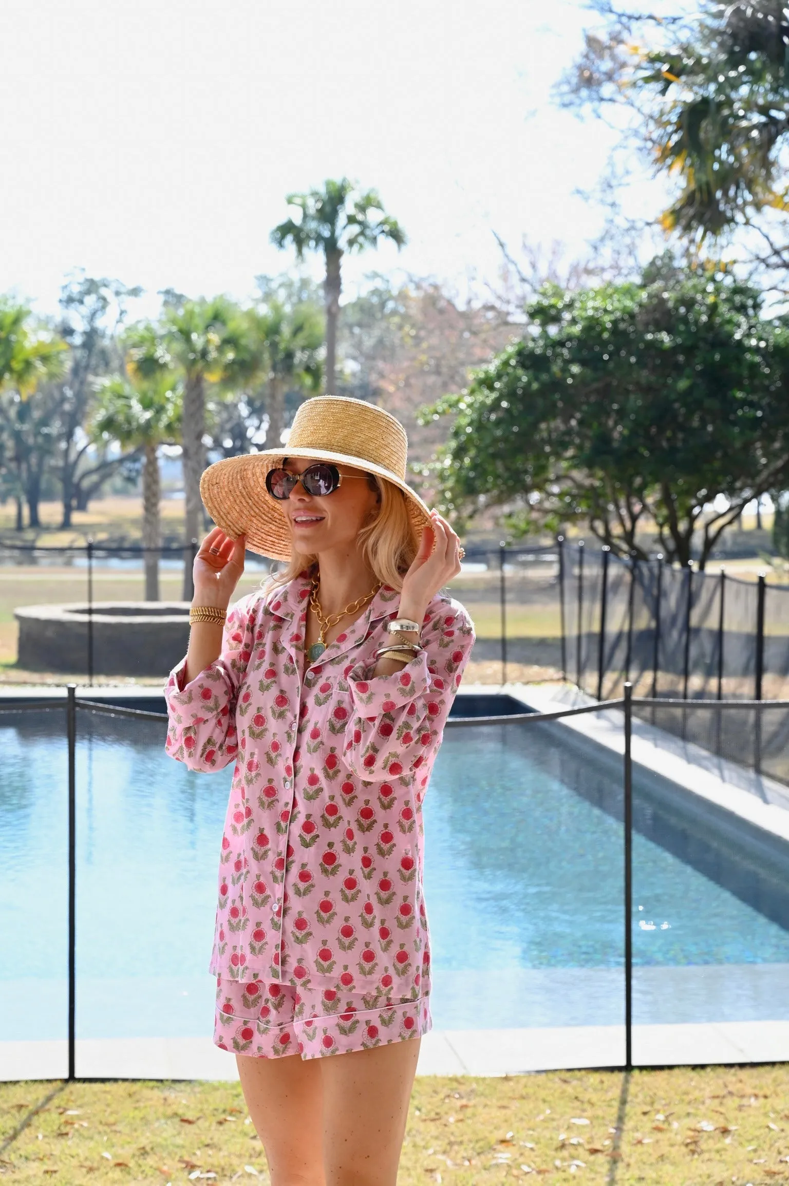 Pink Poppy PJ Set - Long / Short sold by Darling Loungewear