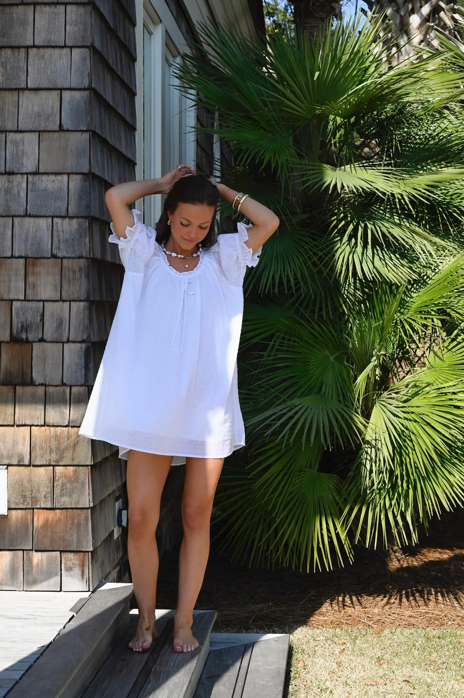 Mini Dress - White Swiss Dot sold by Darling Loungewear product image thumbnail 5