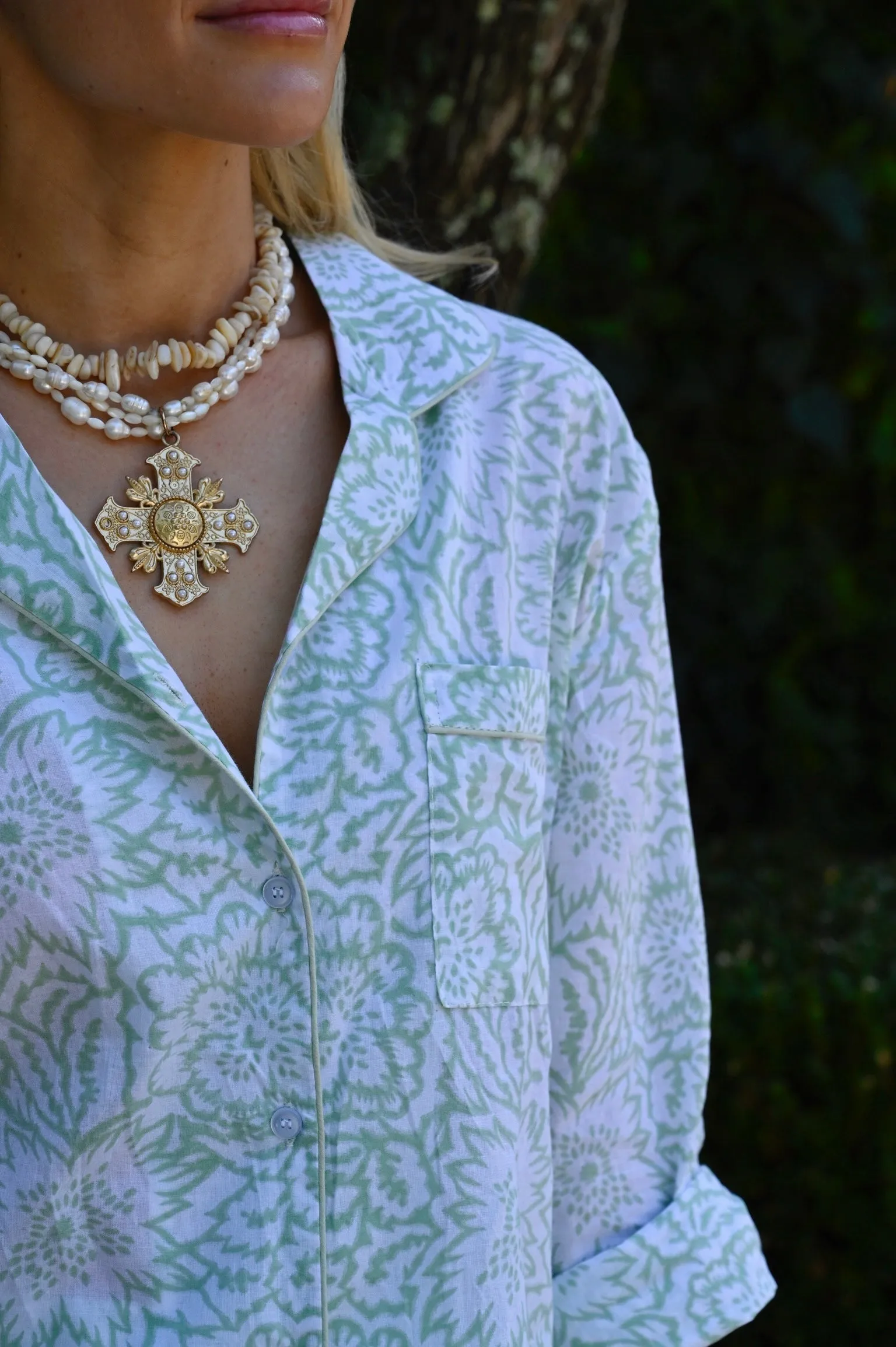 Sea Glass Green PJ Set - Long / Short sold by Darling Loungewear product image thumbnail 3