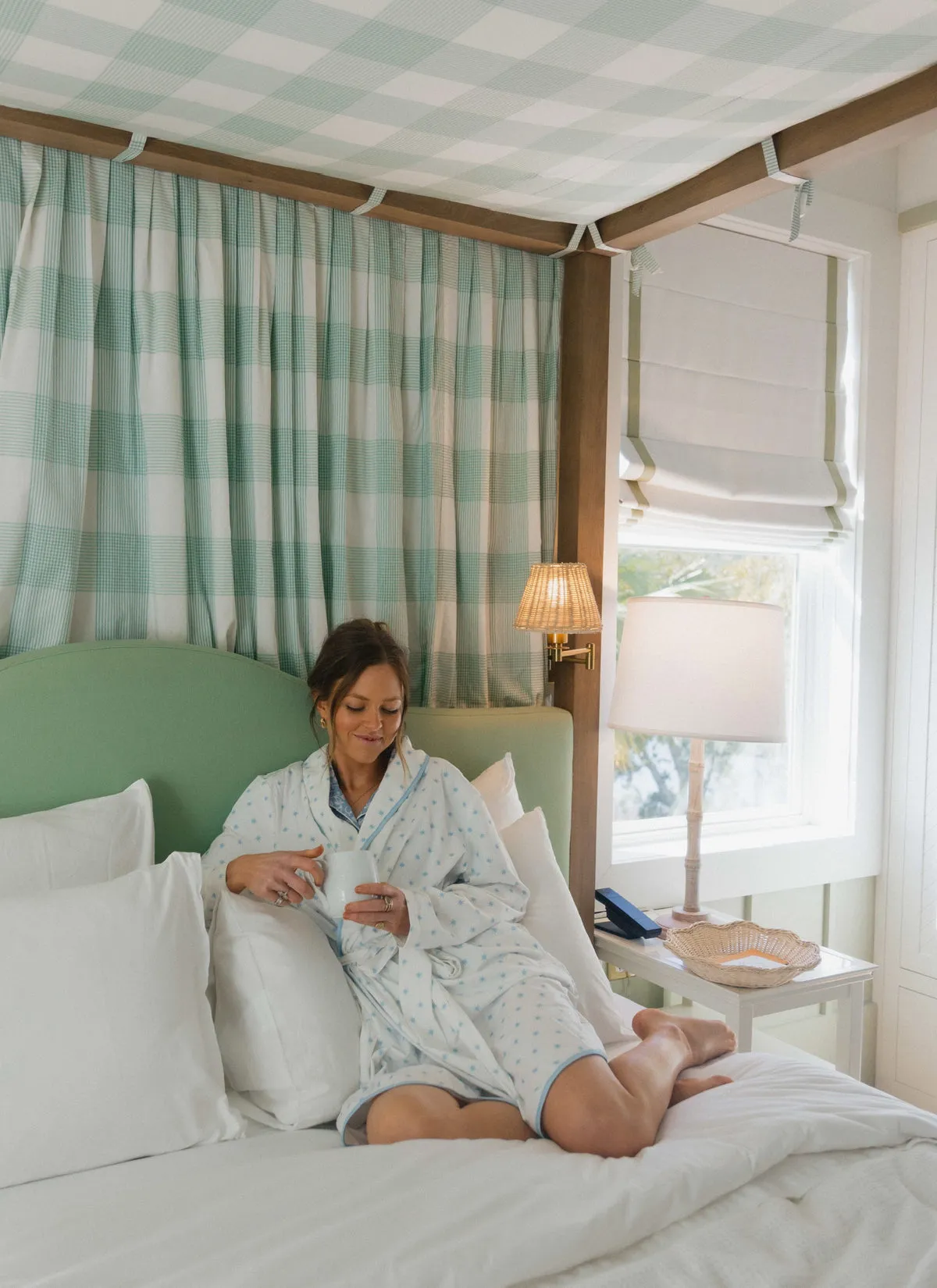 Pima Short Robe - Blue Star sold by Darling Loungewear product image thumbnail 4