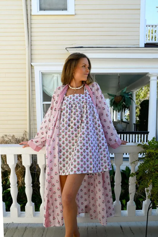 Tie Sleep Dress - Pink Lily sold by Darling Loungewear