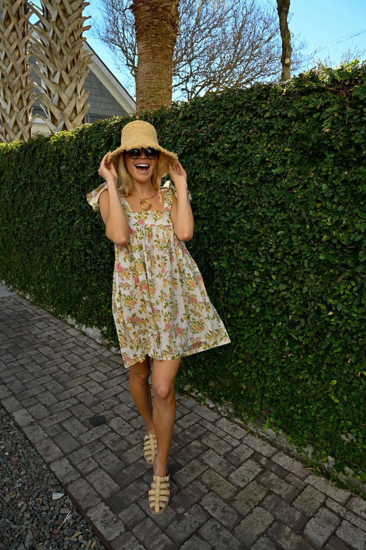 Tie Sleep Dress - Citrus Bloom sold by Darling Loungewear