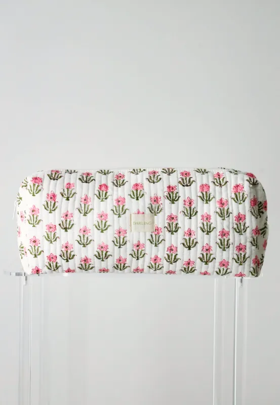 Quilted Hair Tool Bag - Pink Lily sold by Darling Loungewear