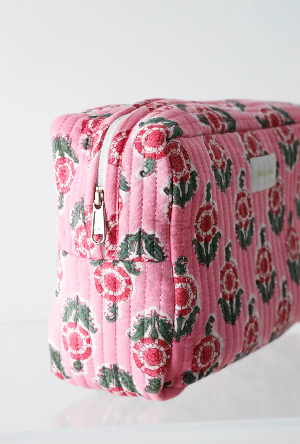 Quilted Cosmetic Pouch - Pink Poppy sold by Darling Loungewear product image thumbnail 4