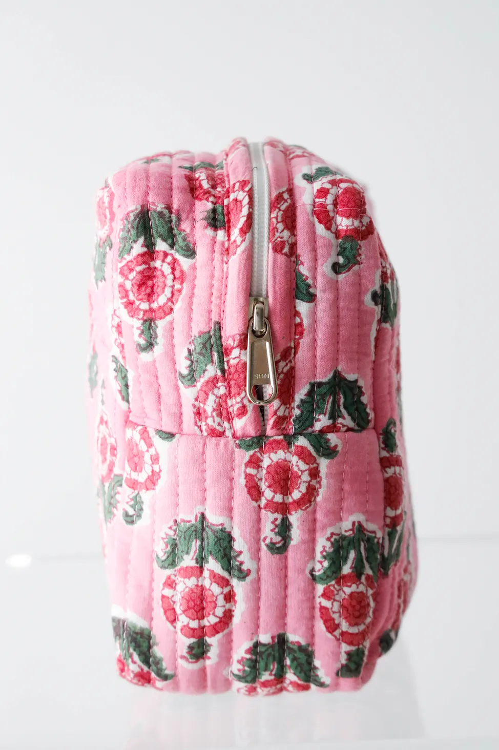 Quilted Cosmetic Pouch - Pink Poppy sold by Darling Loungewear product image thumbnail 3