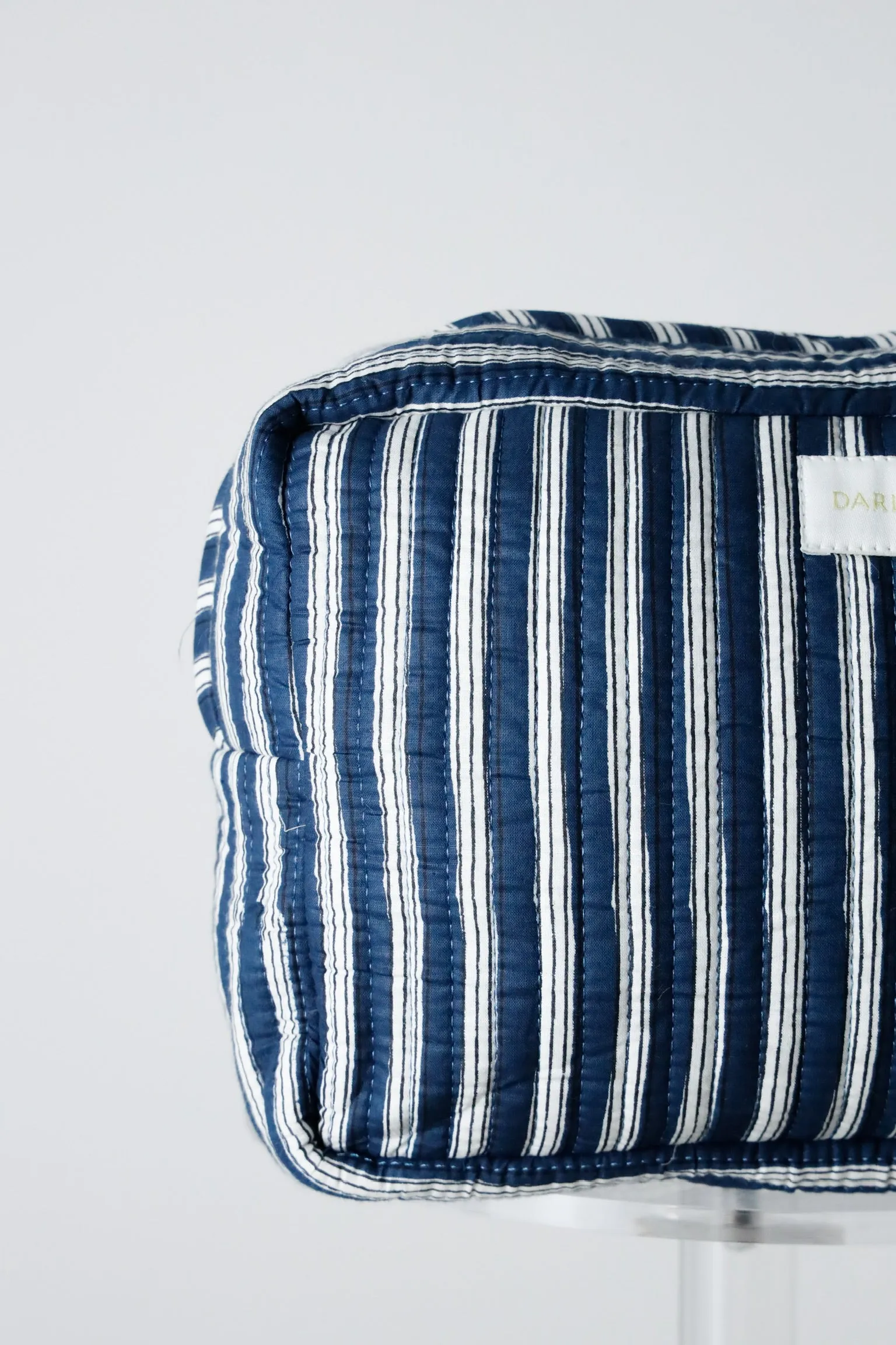 Quilted Cosmetic Pouch - Navy Stripe sold by Darling Loungewear product image thumbnail 2