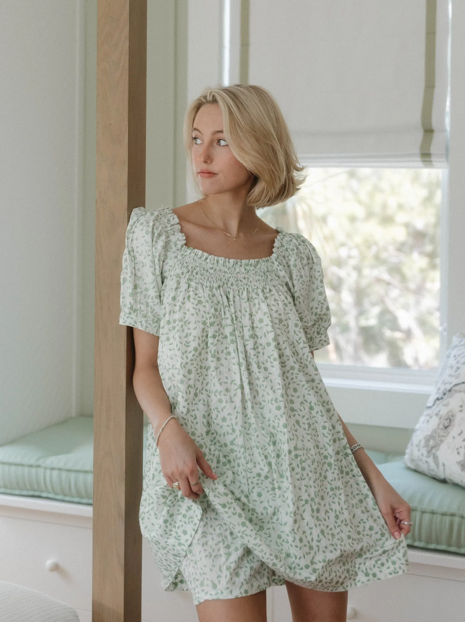 The Sweet and Short Set - Dainty Green Vine sold by Darling Loungewear